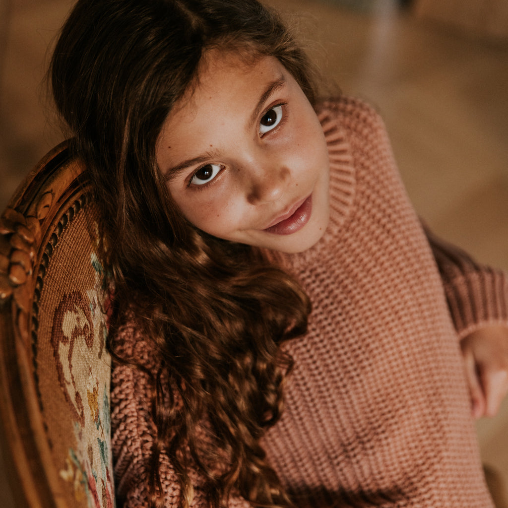 Chunky Knitted Sweater - Blush