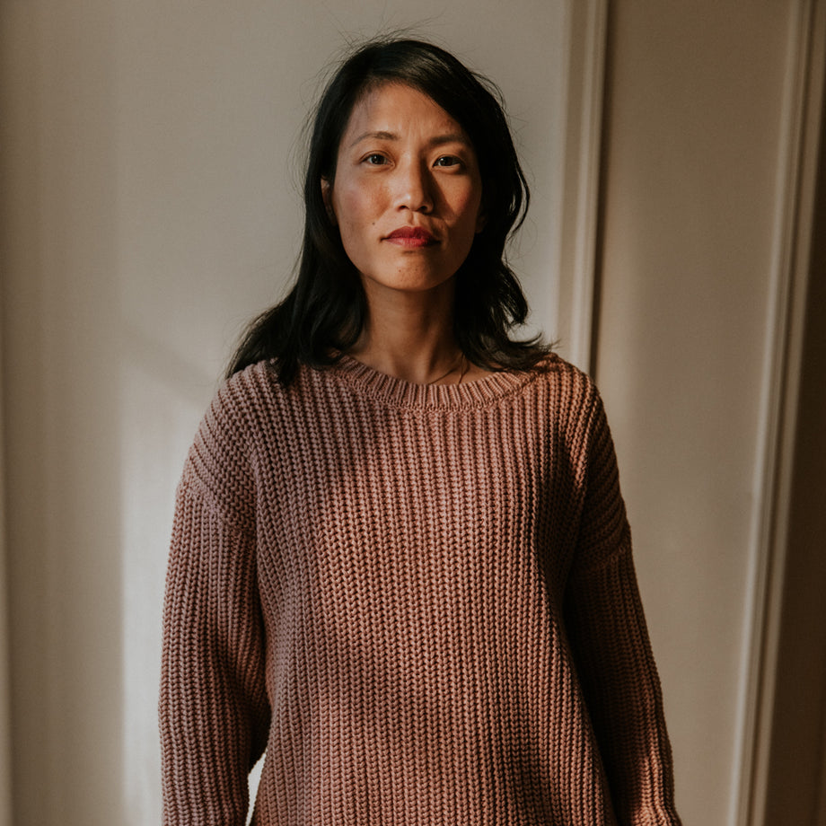 Chunky Knitted WOMEN'S Sweater - BLUSH
