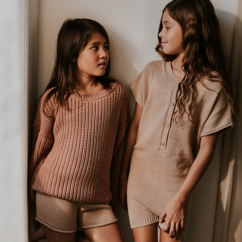 Chunky Knitted Sweater - Blush