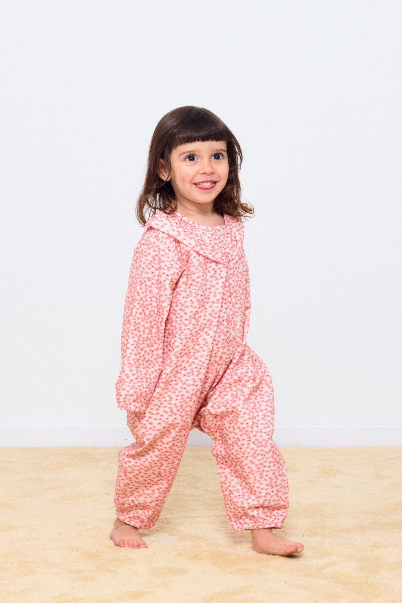 Small Flowers One-Piece Baby dark vanilla
