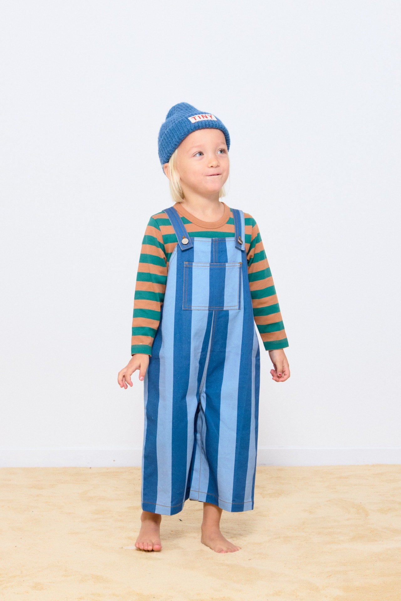 Stripes Pocket Dungarees Baby light navy