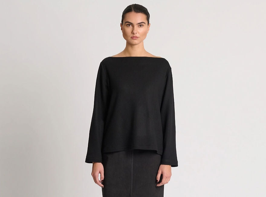 Boat-neck Jumper - Black