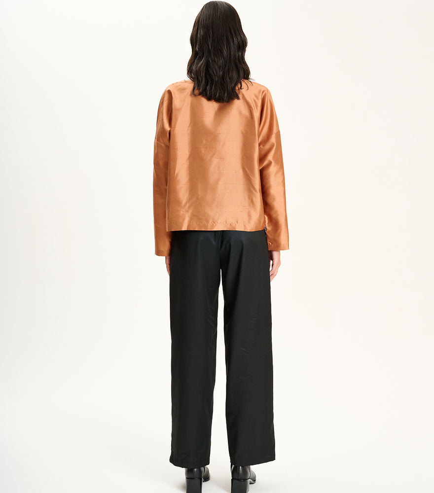 Drawstring Blouse - pumkin orange