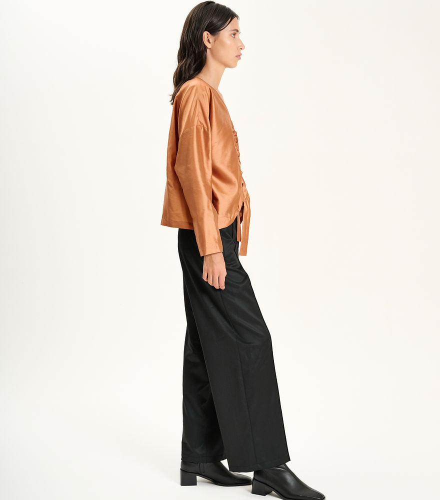 Drawstring Blouse - pumkin orange