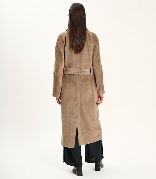 Wool Belted Coat - beige