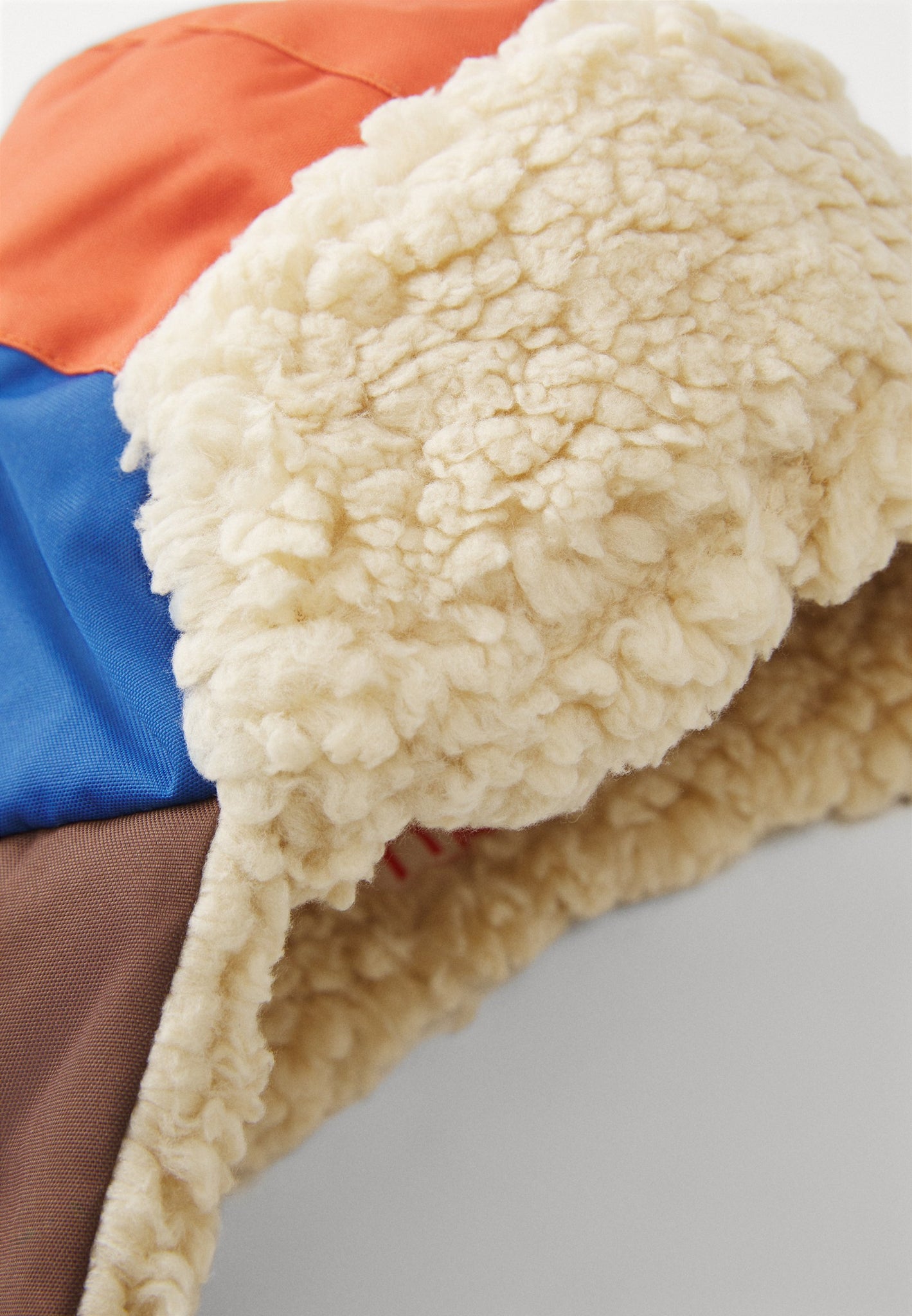 Color Block Chapka - Light Rust/Dark Brown