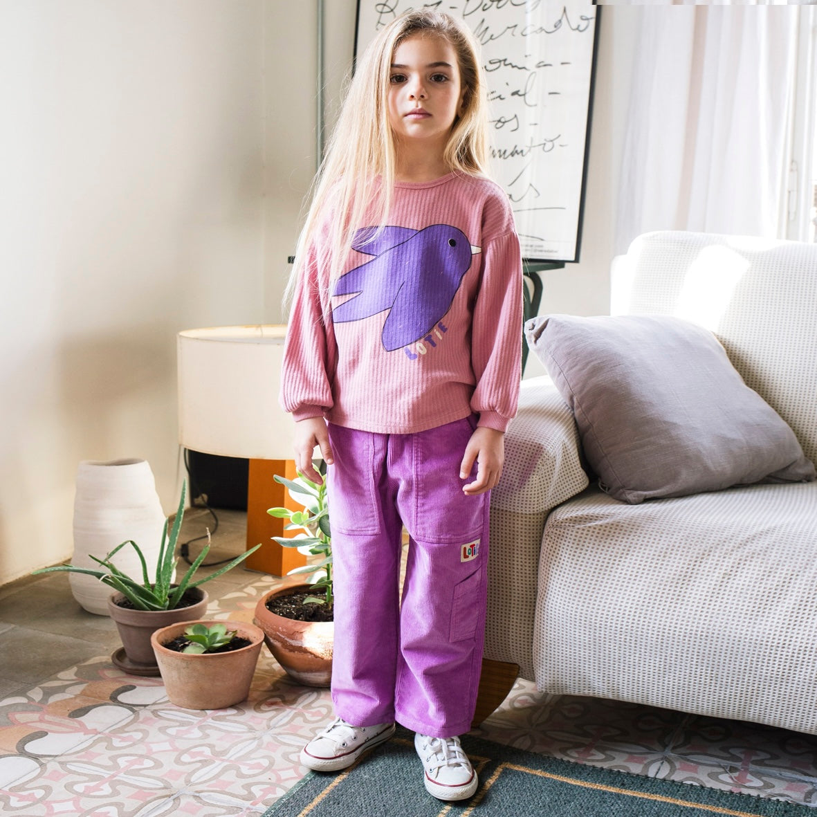 Corduroy Wide Trousers - Fucsia