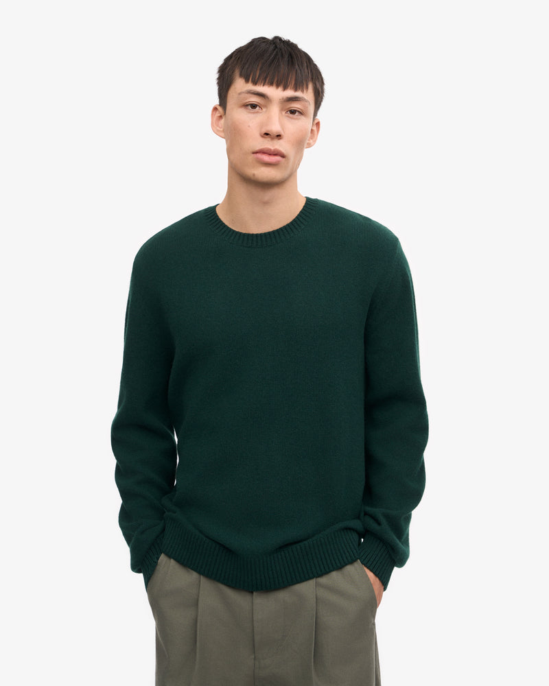 CLASSIC MERINO WOOL CREW - Emerald Green
