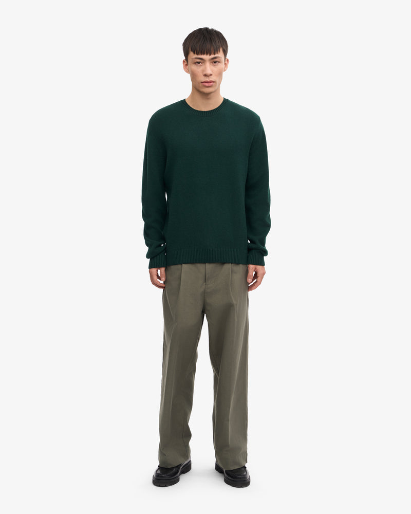 CLASSIC MERINO WOOL CREW - Emerald Green