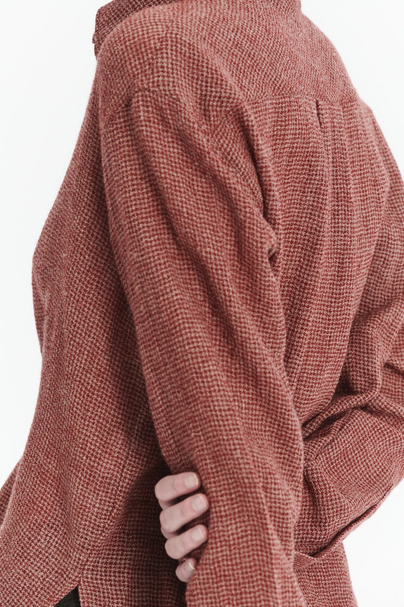 RELAXED CROPPED BLOUSE IN THE FINEST WORSTED WOOL FROM JAPAN