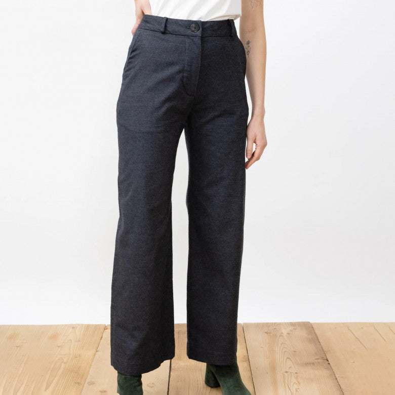 Emil Flanell Trousers  Anthracite