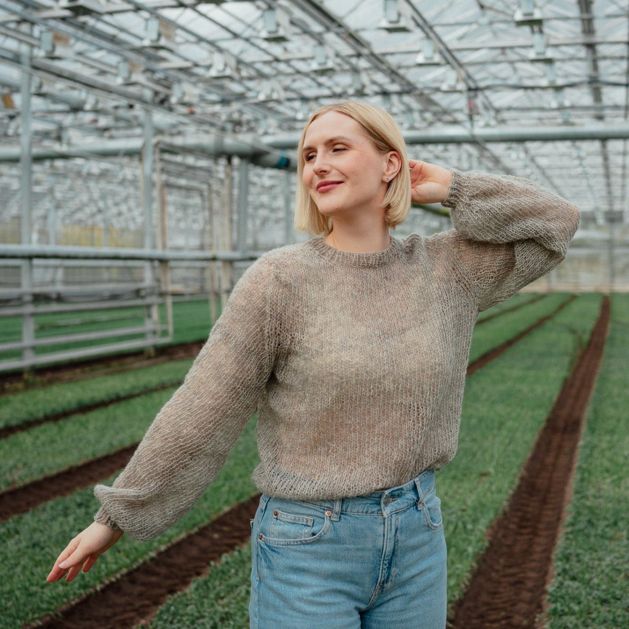 Jäkälä Kuohu Sweater - Nat light grey