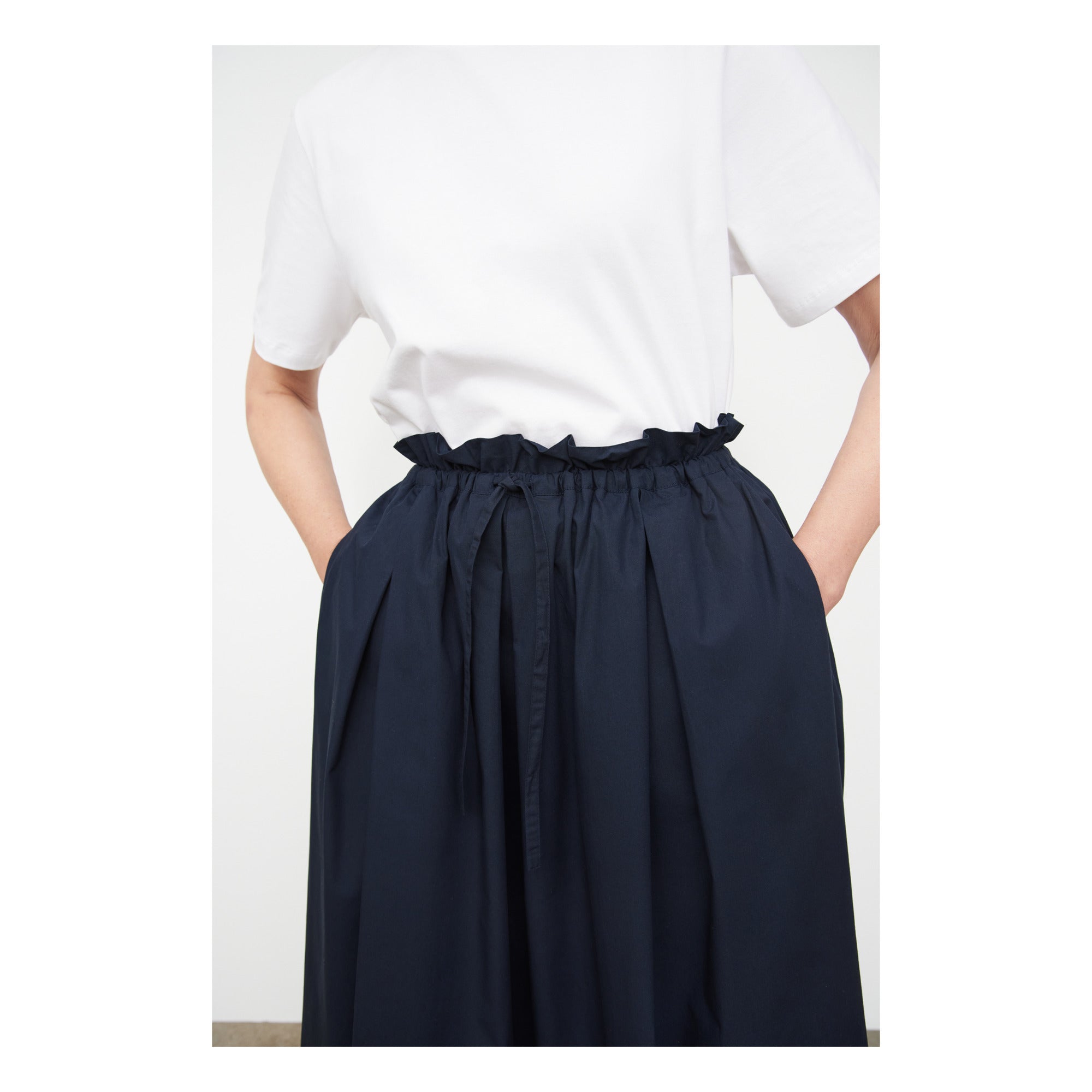 Long Stevie skirt Organic cotton -navy blue