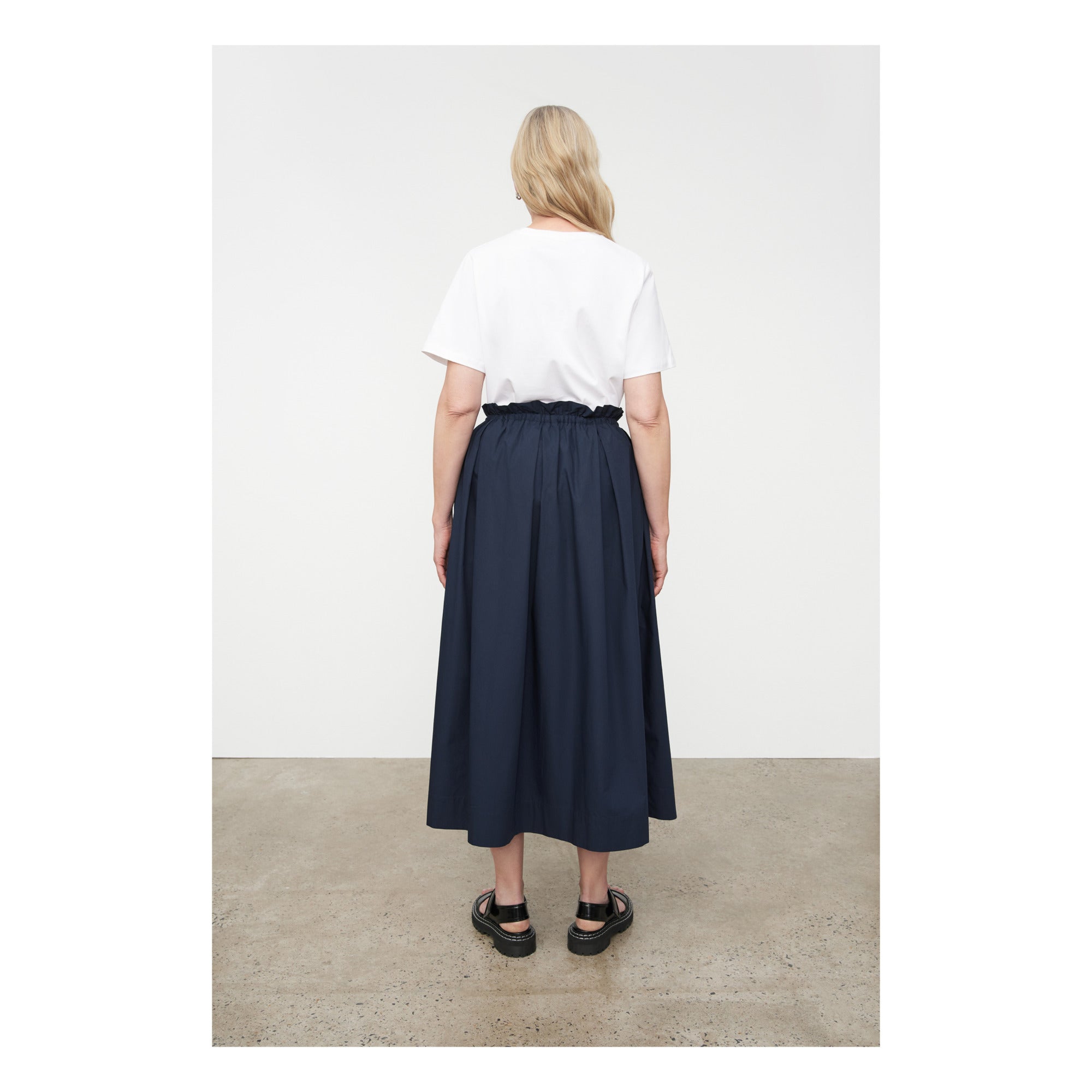Long Stevie skirt Organic cotton -navy blue