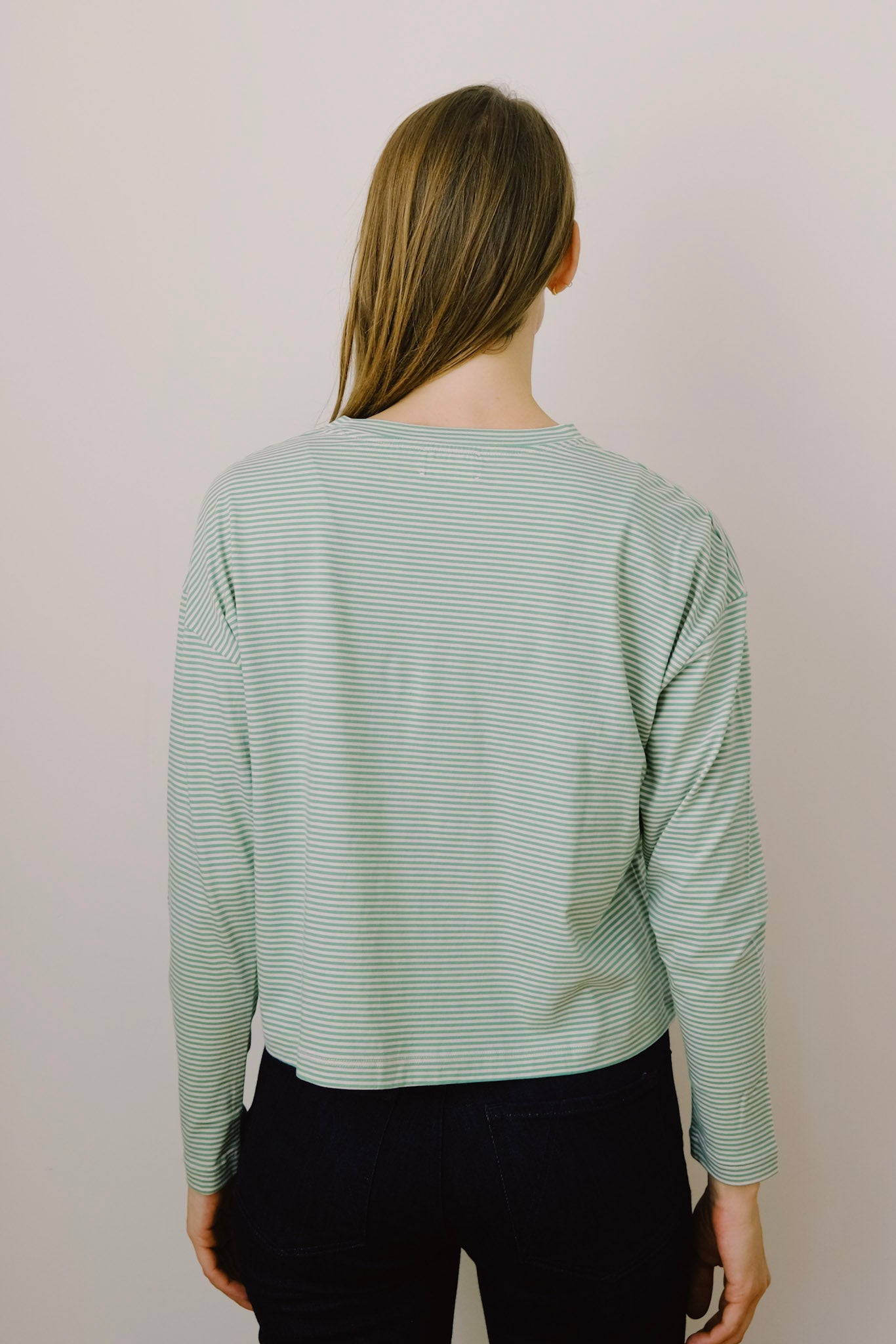 Luana Longsleeve Top - Green/Light Rose