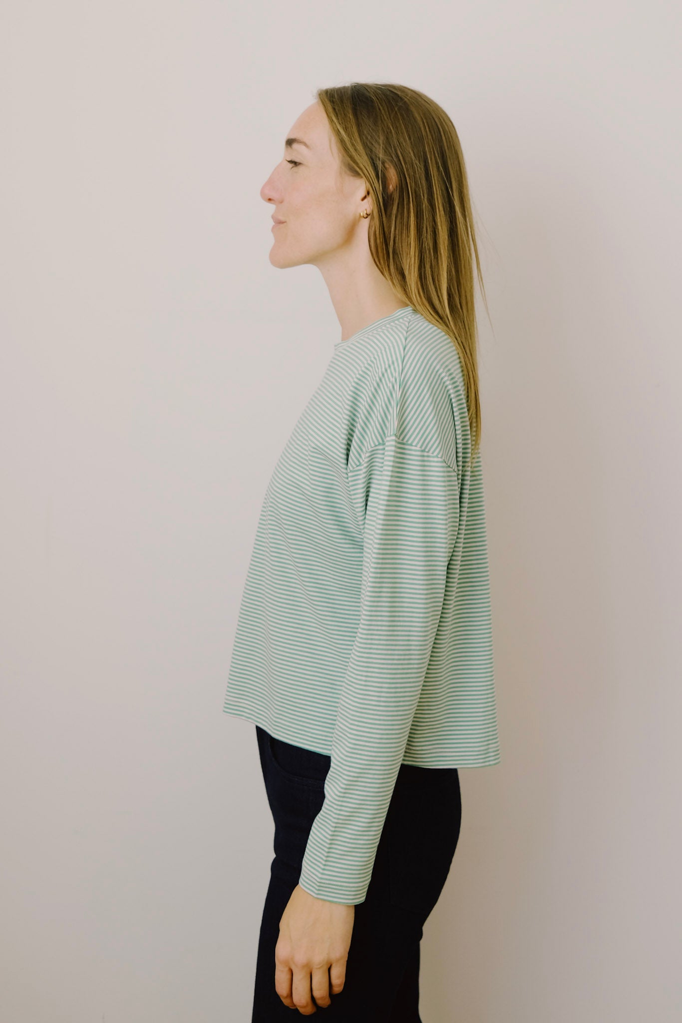 Luana Longsleeve Top - Green/Light Rose