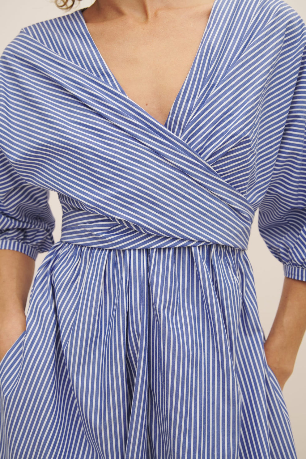 MARTA DRESS- blue stripe