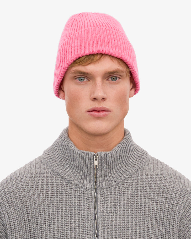 Merino Wool Beanie - Bubblegum Pink