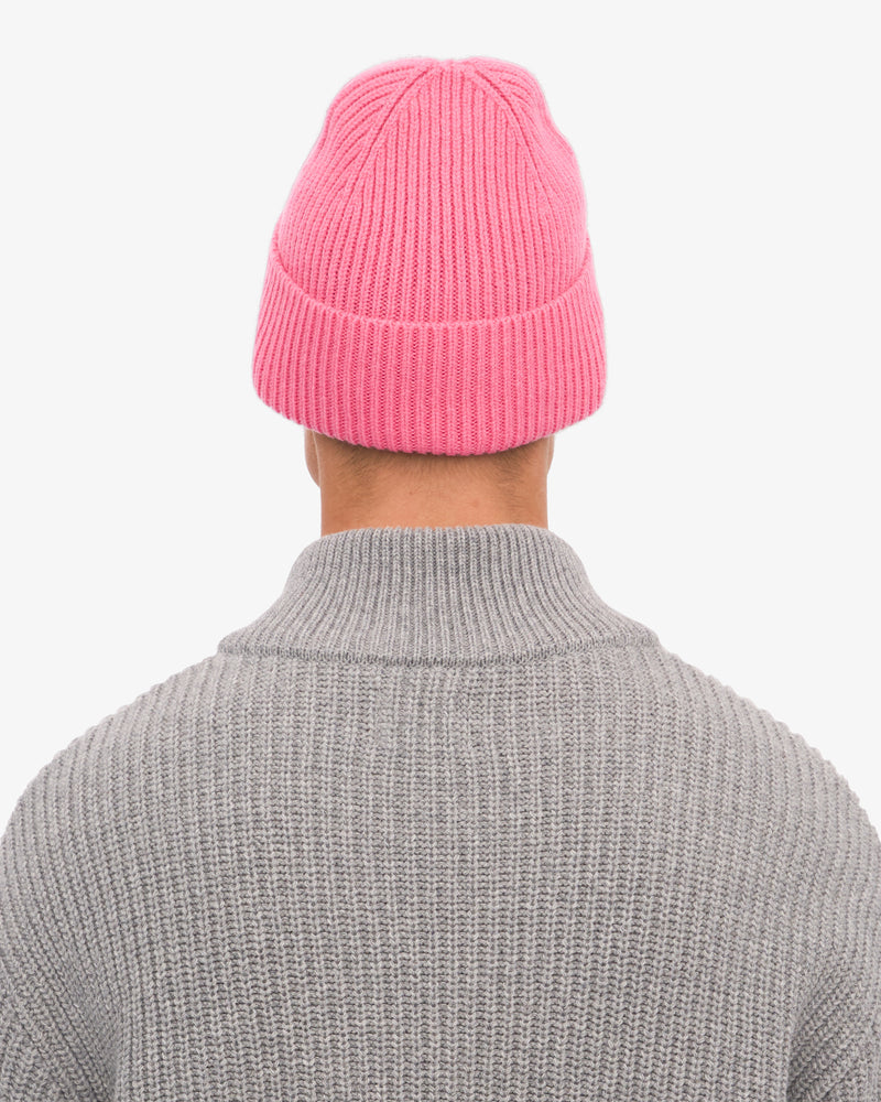 Merino Wool Beanie - Bubblegum Pink