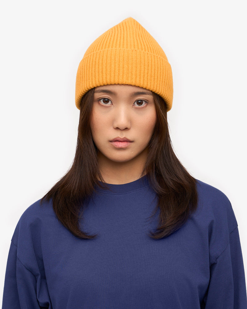 Merino Wool Beanie - Burned Yellow