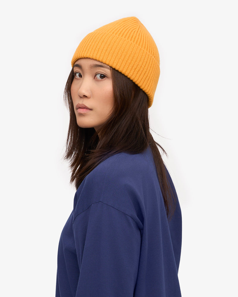 Merino Wool Beanie - Burned Yellow