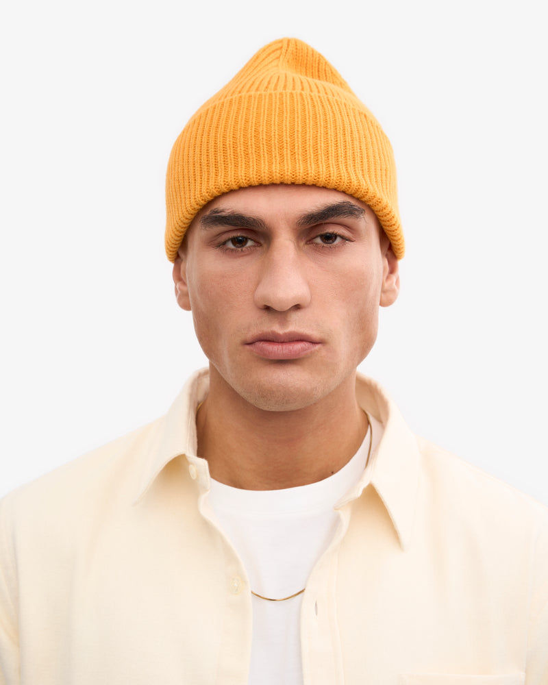 Merino Wool Beanie - Burned Yellow