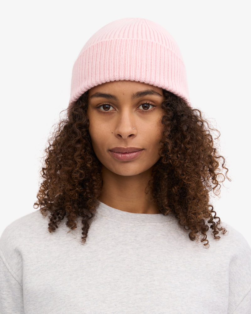 Merino Wool Beanie - Faded Pink