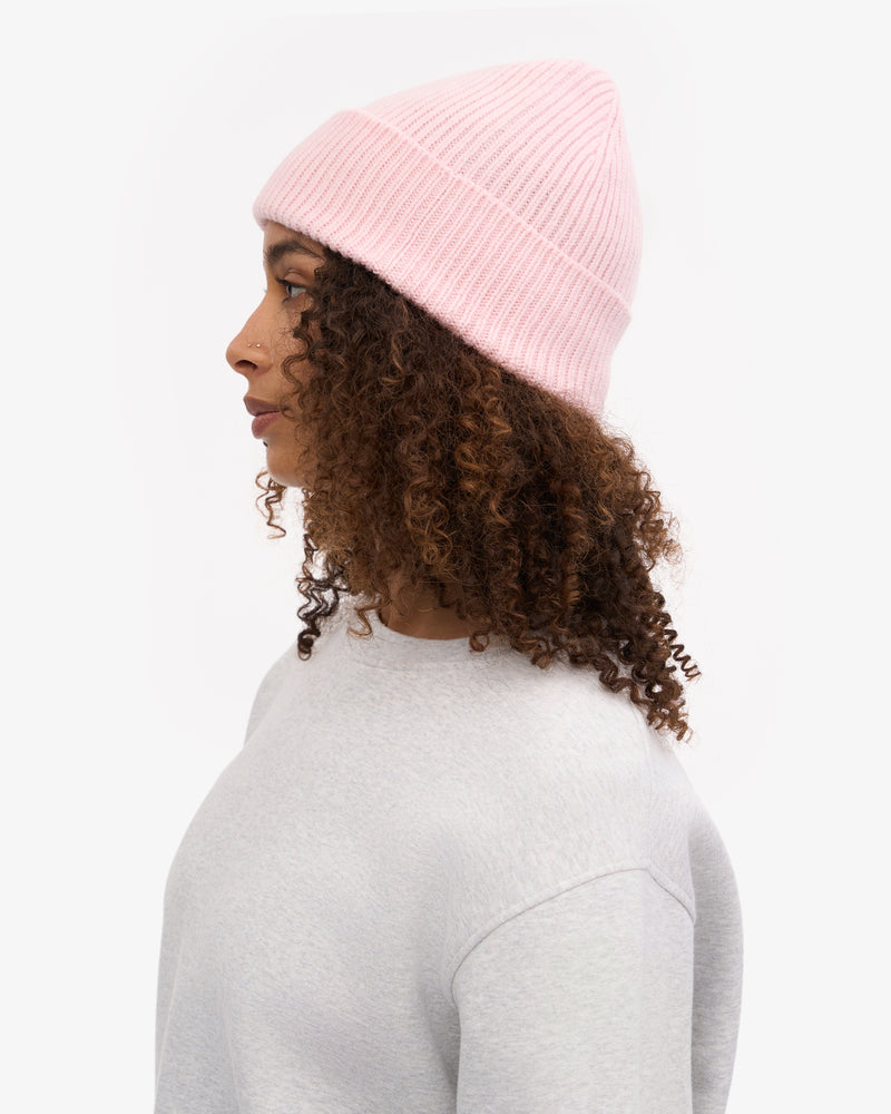 Merino Wool Beanie - Faded Pink