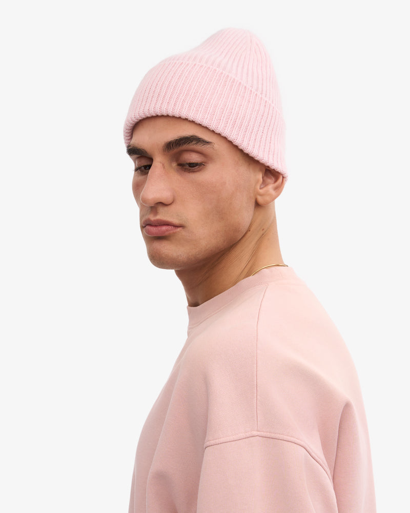 Merino Wool Beanie - Faded Pink