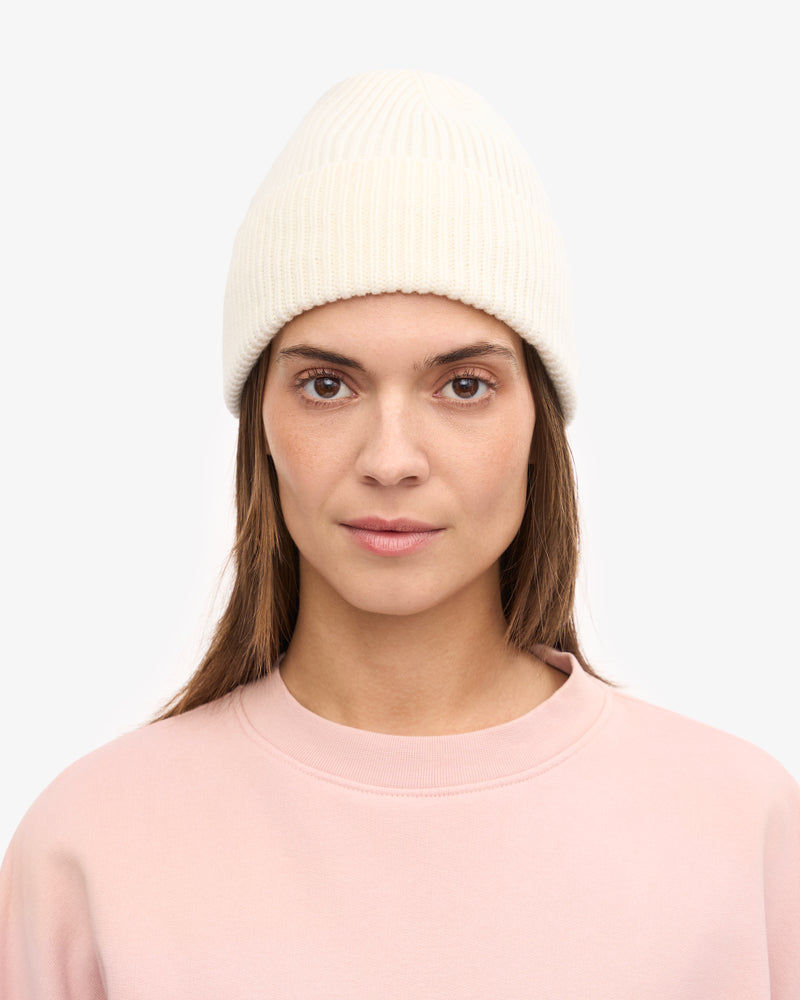 Merino Wool Beanie - Optical White