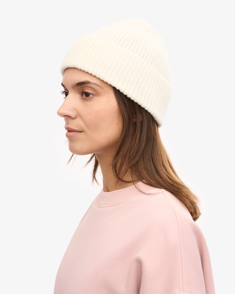 Merino Wool Beanie - Optical White