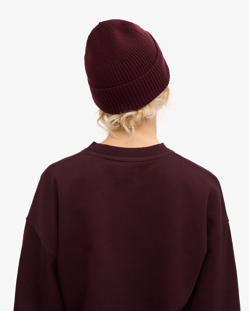 Merino Wool Beanie - Oxblood Red