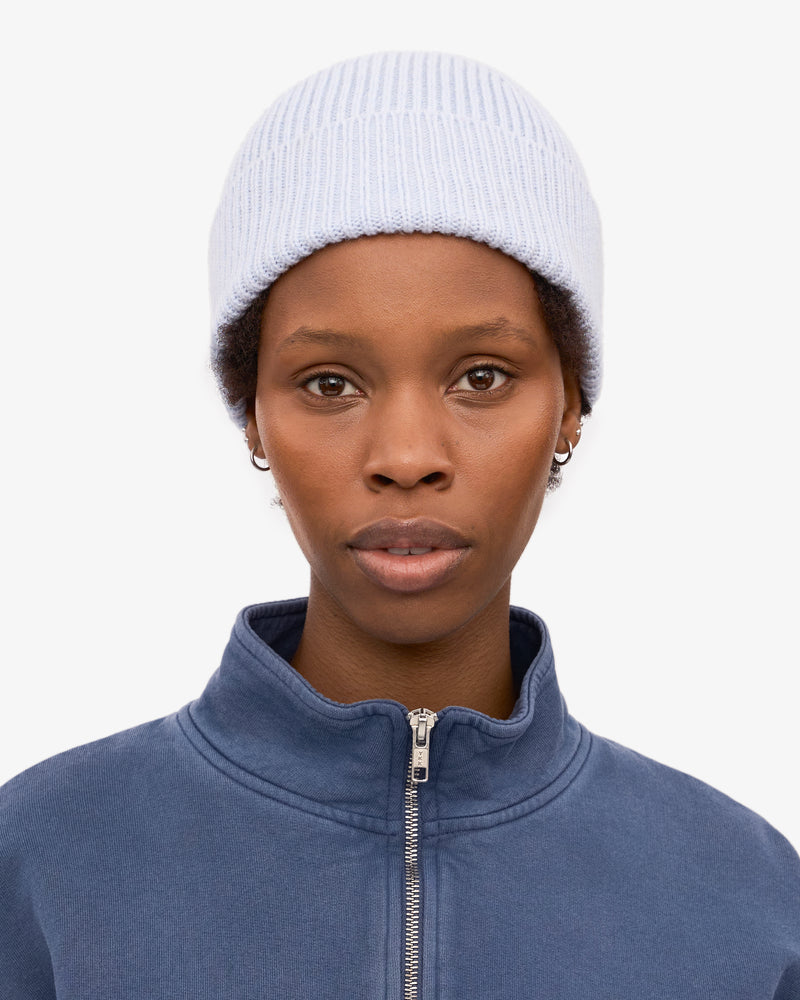 Merino Wool Beanie - Polar Blue