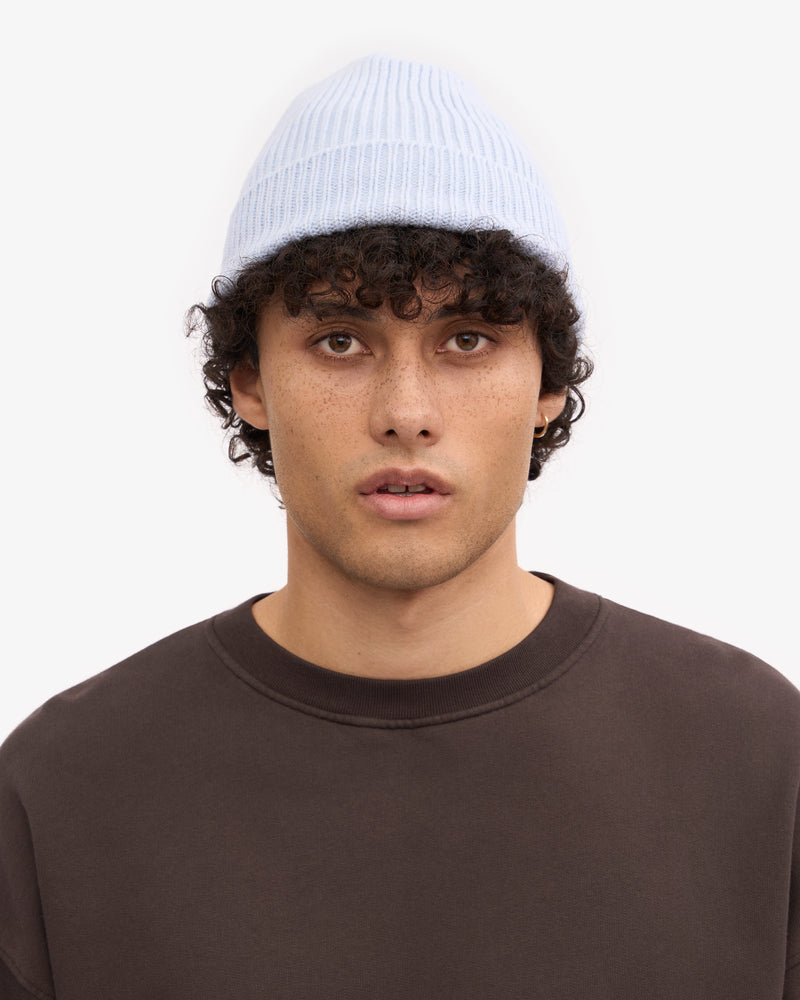 Merino Wool Beanie - Polar Blue