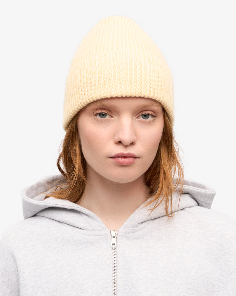 Merino Wool Beanie - Soft Yellow