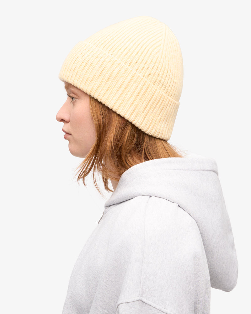 Merino Wool Beanie - Soft Yellow