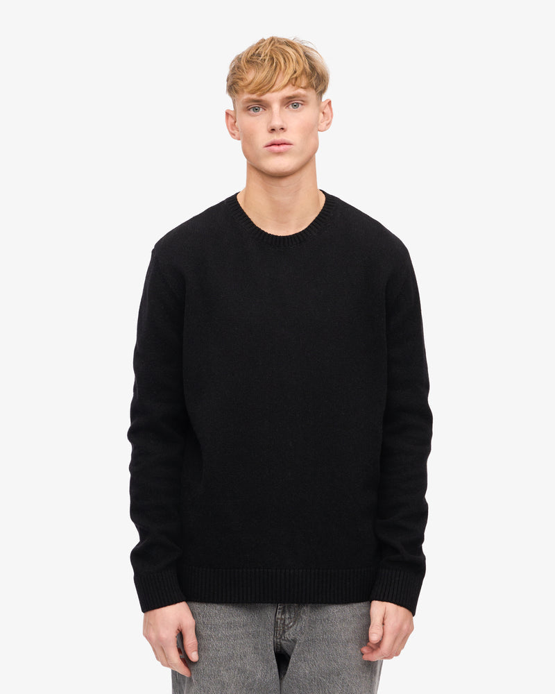 CLASSIC MERINO WOOL CREW - Deep Blaack