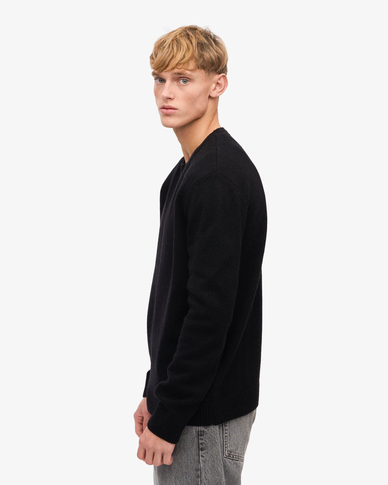 CLASSIC MERINO WOOL CREW - Deep Blaack