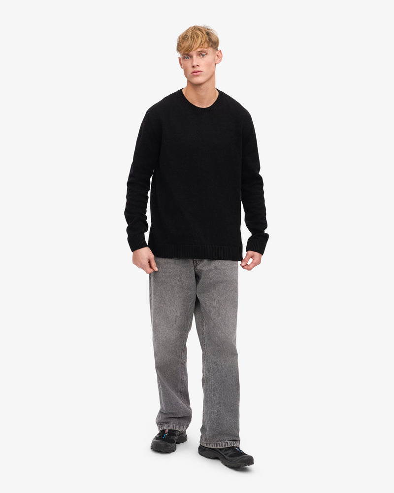 CLASSIC MERINO WOOL CREW - Deep Blaack