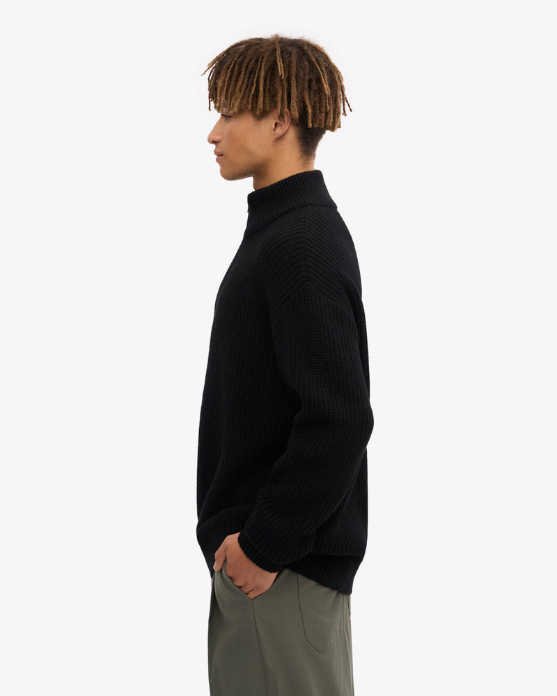 Merino Quarter Zip - Deep Black