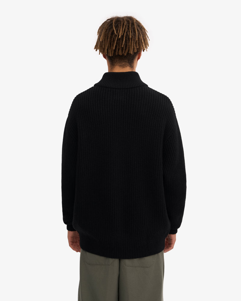 Merino Quarter Zip - Deep Black