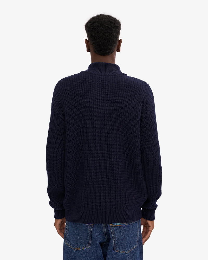 Merino Quarter Zip - Navy Blue