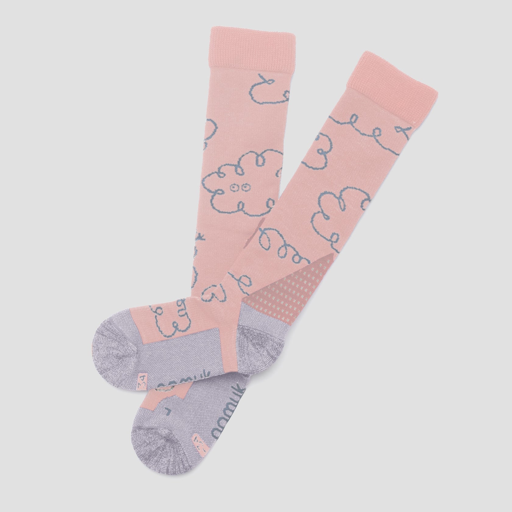 Clouds Merino Skisocken Sunset Rose / Purple Blue