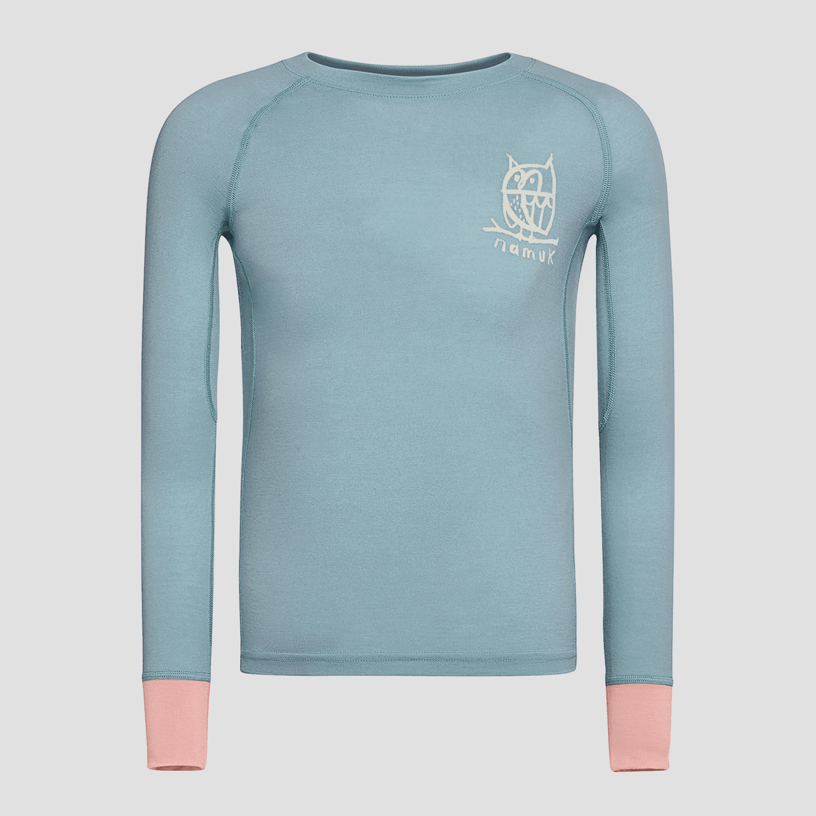 Uil Merino Longsleeve Elo - Ice Blue / Sunset Rose