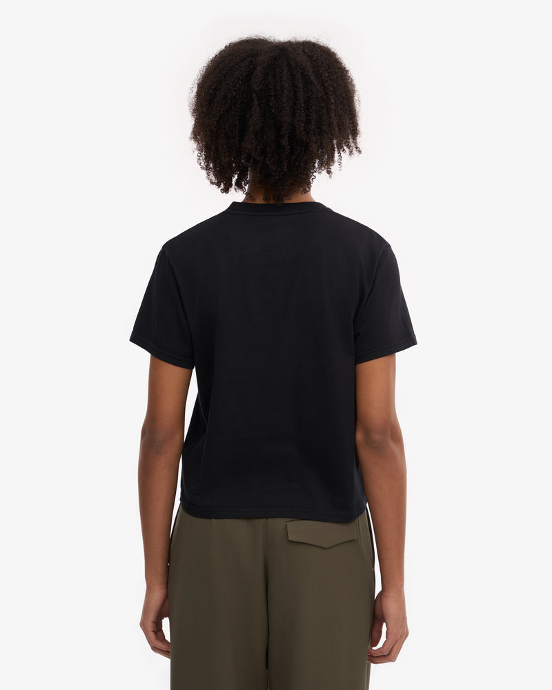 Organic Boxy Crop Tee - Deep Black