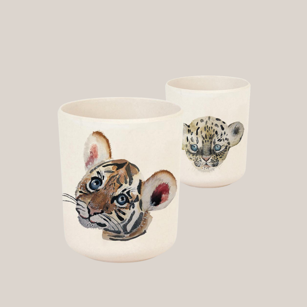 Becher Tiger und Leopard